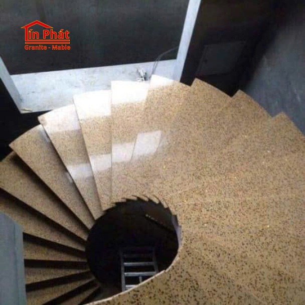 Đá cầu thang Granite Vàng Xoắn Ốc Xoáy Tròn