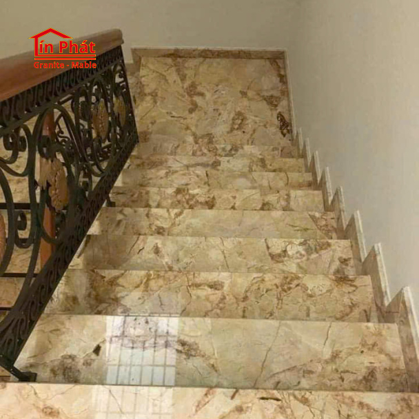 Đá cầu thang Marble Vàng Kem Hoàng Gia
